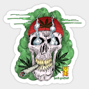 420 Hippie Skull by Hard Grafixs© Sticker